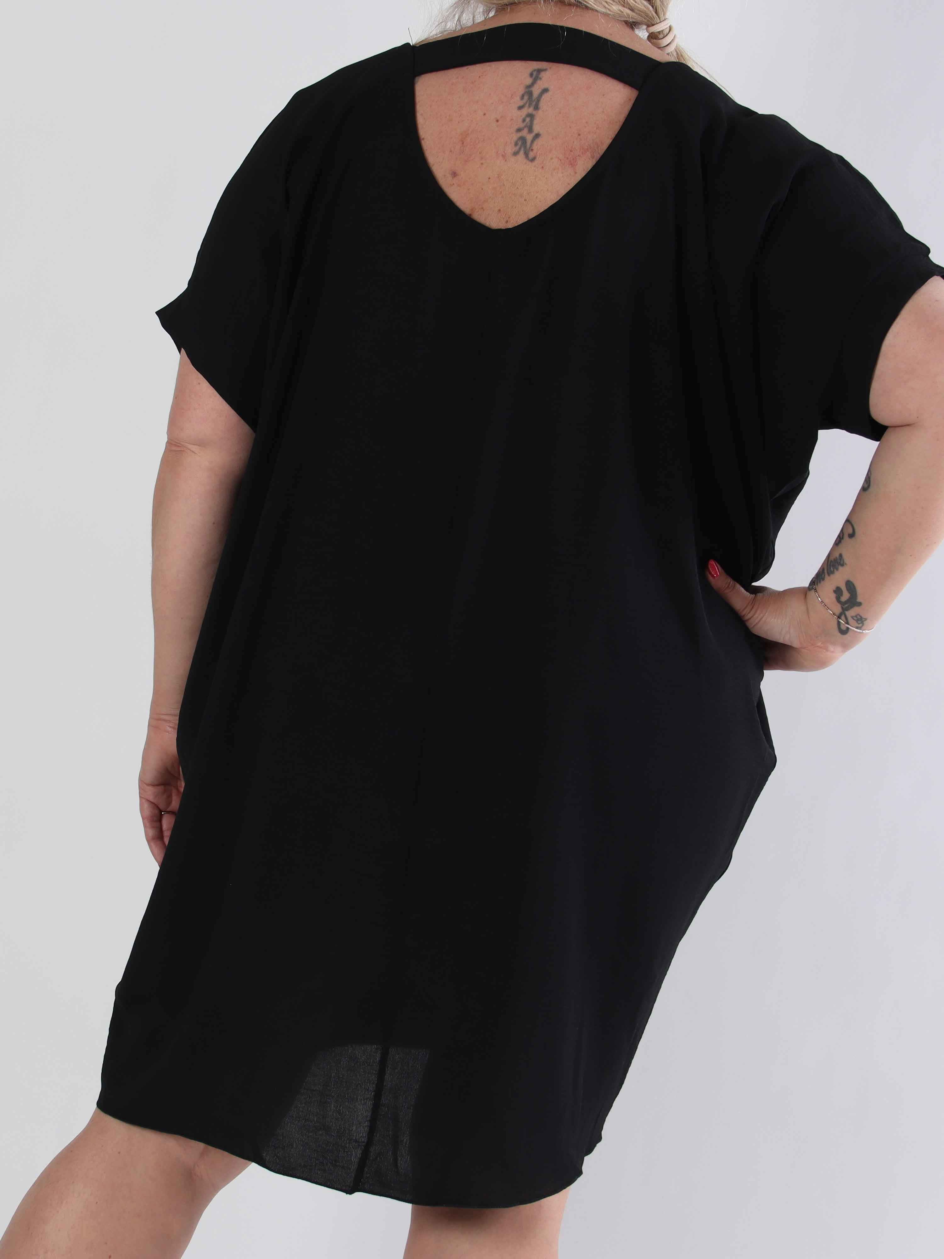 Bine - Söt plus size-klänning i lös passform med guldtryck på bröstet